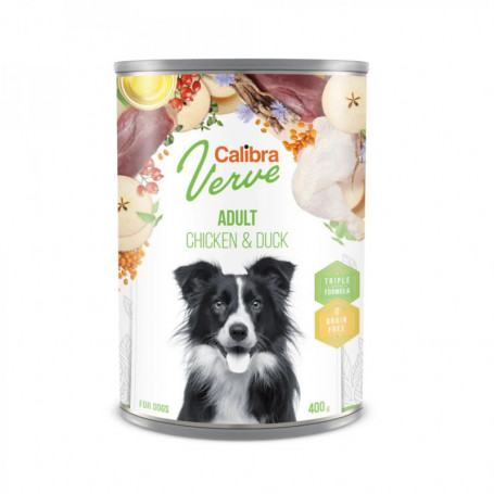 CALIBRA DOG GF VERVE ADULT POLLO Y PATO CAJA 6X400GR