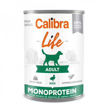 CALIBRA DOG LIFE LATA ADULT PATO Y ARROZ 6X400GR