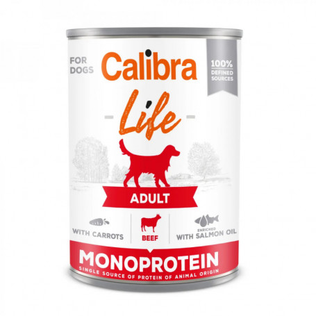 CALIBRA DOG LIFE LATA ADULT TERNERA CON ZANAHORÍAS 6X400GR