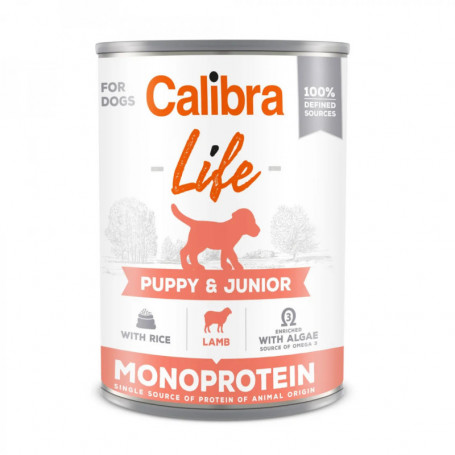 CALIBRA DOG LIFE LATA PUPPY&JUNIOR CORDERO Y ARROZ 6X400GR