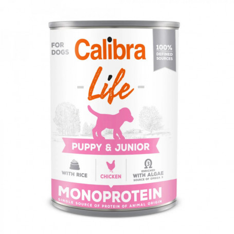 CALIBRA DOG LIFE LATA PUPPY&JUNIOR POLLO Y ARROZ 6X400GR