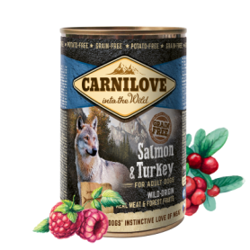CARNILOVE CANINE ADULT SALMON PAVO CAJA 6X400GR