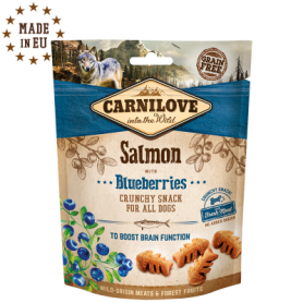 CARNILOVE CANINE CRUNCHY SNACK SALMON ARANDANOS CAJA 6X200GR