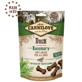 CARNILOVE CANINE SNACK SEMI HUMEDO PATO ROMERO CAJA 10X200GR