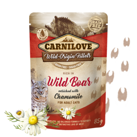 CARNILOVE CAT POUCH JABALI 24X85GR