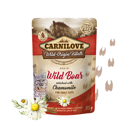 CARNILOVE CAT POUCH JABALI 24X85GR