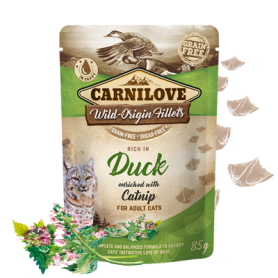 CARNILOVE CAT POUCH PATO 24X85GR