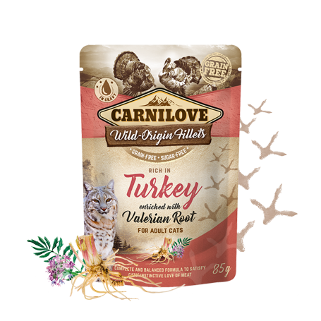CARNILOVE CAT POUCH PAVO 24X85GR