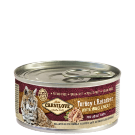 CARNILOVE FELINE ADULT PAVO RENO CAJA 12X100GR
