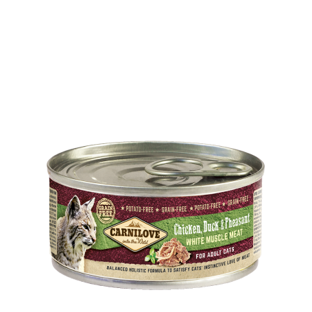 CARNILOVE FELINE ADULT POLLO PATO CAJA 12X100GR