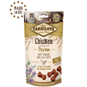 CARNILOVE FELINE SNACK SEMI HUMEDO POLLO TOMILLO CAJA 12X50G