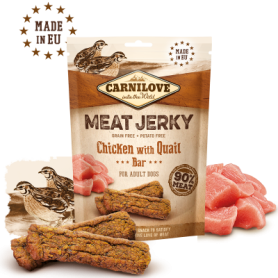CARNILOVE JERKY CODORNIZ Y POLLO BARRITAS 12X100GR
