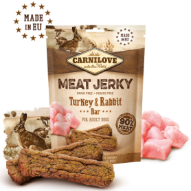 CARNILOVE JERKY CONEJO Y PAVO BARRITAS 12X100GR