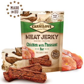 CARNILOVE JERKY POLLO Y FAISAN BARRITAS 12X100GR