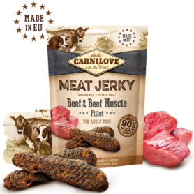 CARNILOVE JERKY TERNERA Y RES FILETES 12X100GR