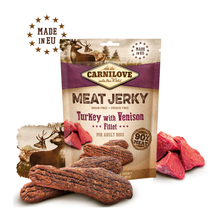 CARNILOVE JERKY VENADO Y PAVO FILETES 12X100GR