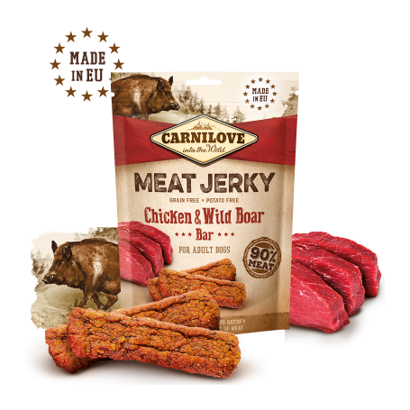 CARNILOVE TRUE FRESH DOG BARRITAS DE POLLO Y JABALI 12X100GR