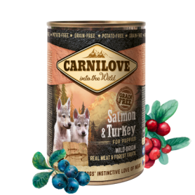 CARNILOVE CANINE PUPPY SALMON PAVO CAJA 6X400GR