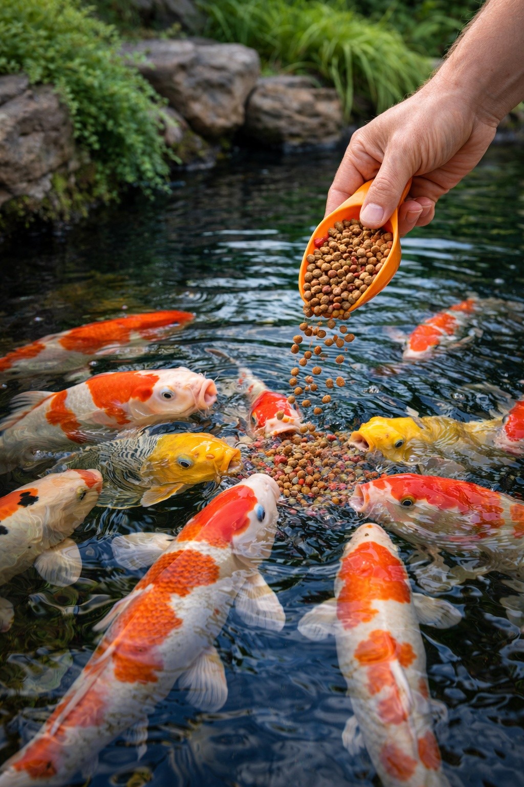 Productos de alimentación de peces de estanque