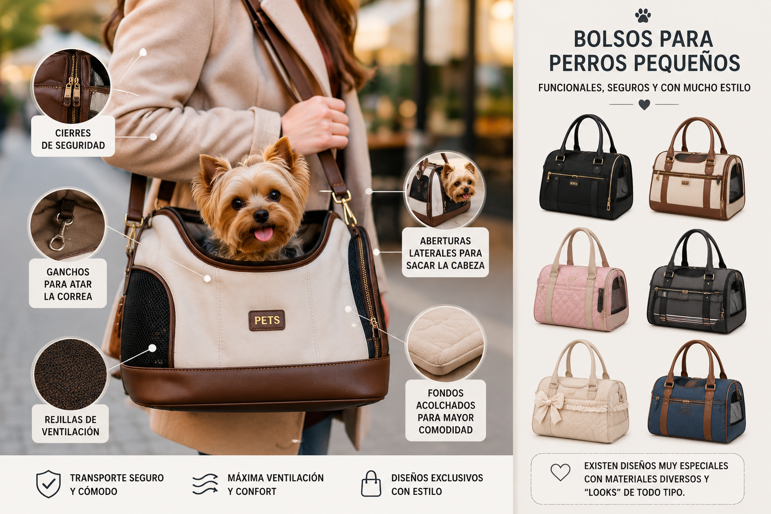 Bolsos para perros pequeños: transporte cómodo y seguro para mascotas